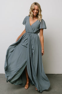 Kristina Maxi Dress | Dusty Blue ...